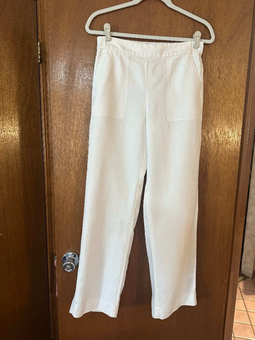 Banana Republic White Linen Blend Straight Leg Pants – Women’s XS
